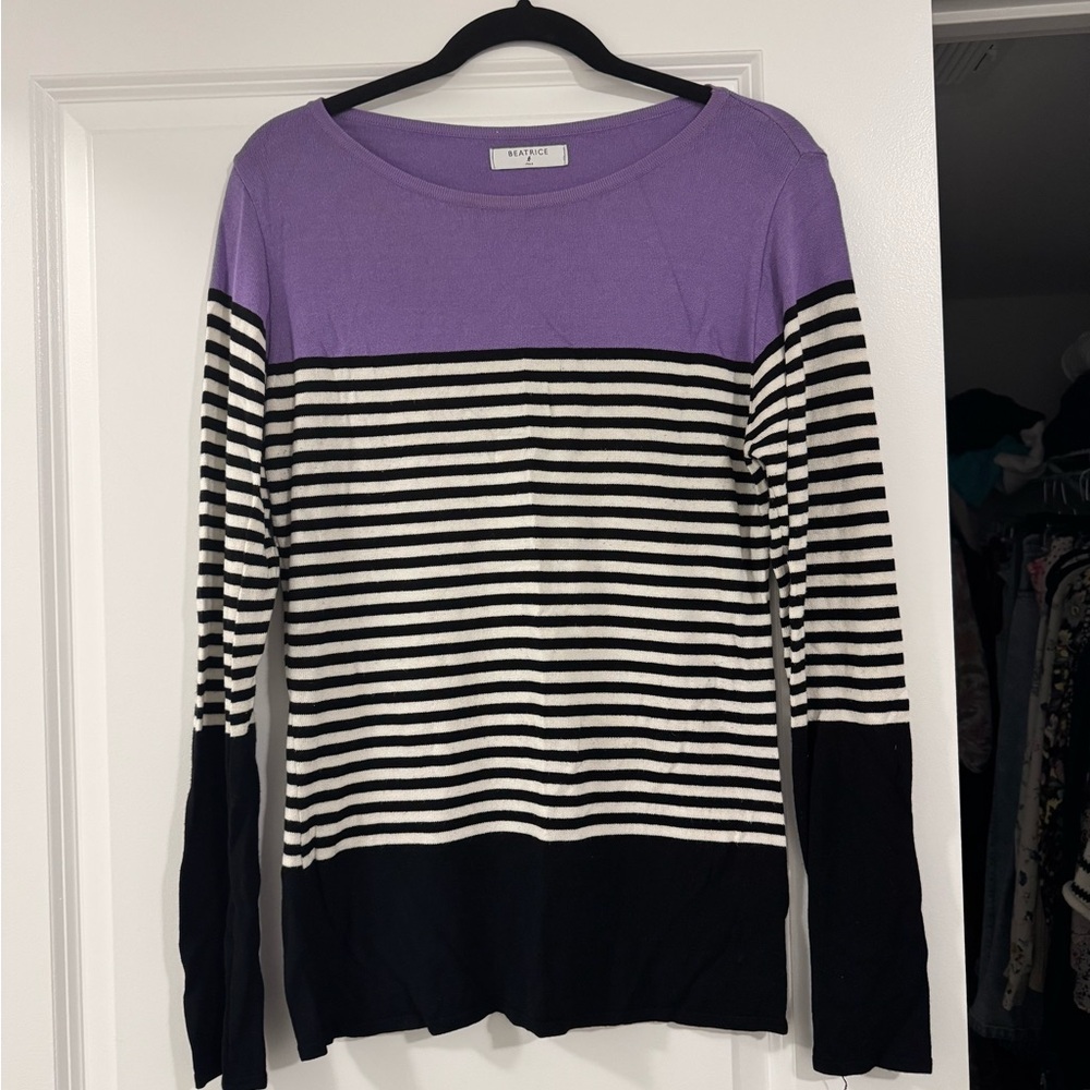 Beatrice Thin Striped Sweater Size XL